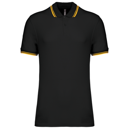 K272 - Polo homme manches courtes à liserés contrastés