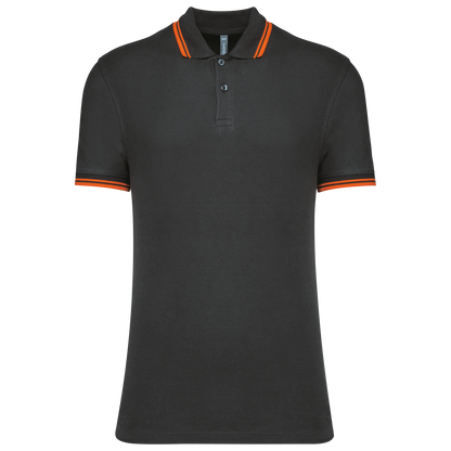 K272 - Polo homme manches courtes à liserés contrastés