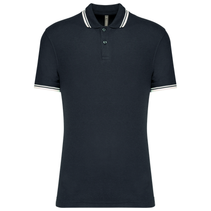 K272 - Polo homme manches courtes à liserés contrastés