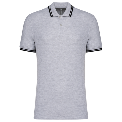 K272 - Polo homme manches courtes à liserés contrastés