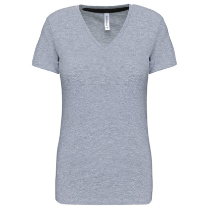 K381 - T-shirt col V manches courtes femme