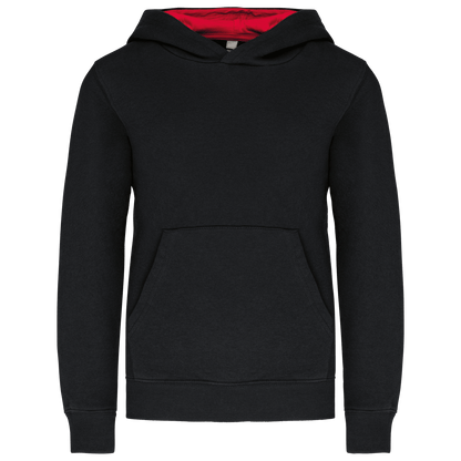 K453 - Sweat-shirt capuche contrastée enfant - Ak. Custom Clothting Solutions