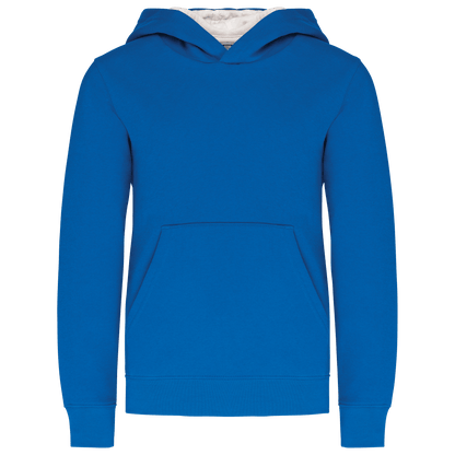 K453 - Sweat-shirt capuche contrastée enfant - Ak. Custom Clothting Solutions