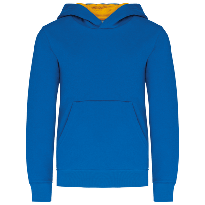 K453 - Sweat-shirt capuche contrastée enfant - Ak. Custom Clothting Solutions