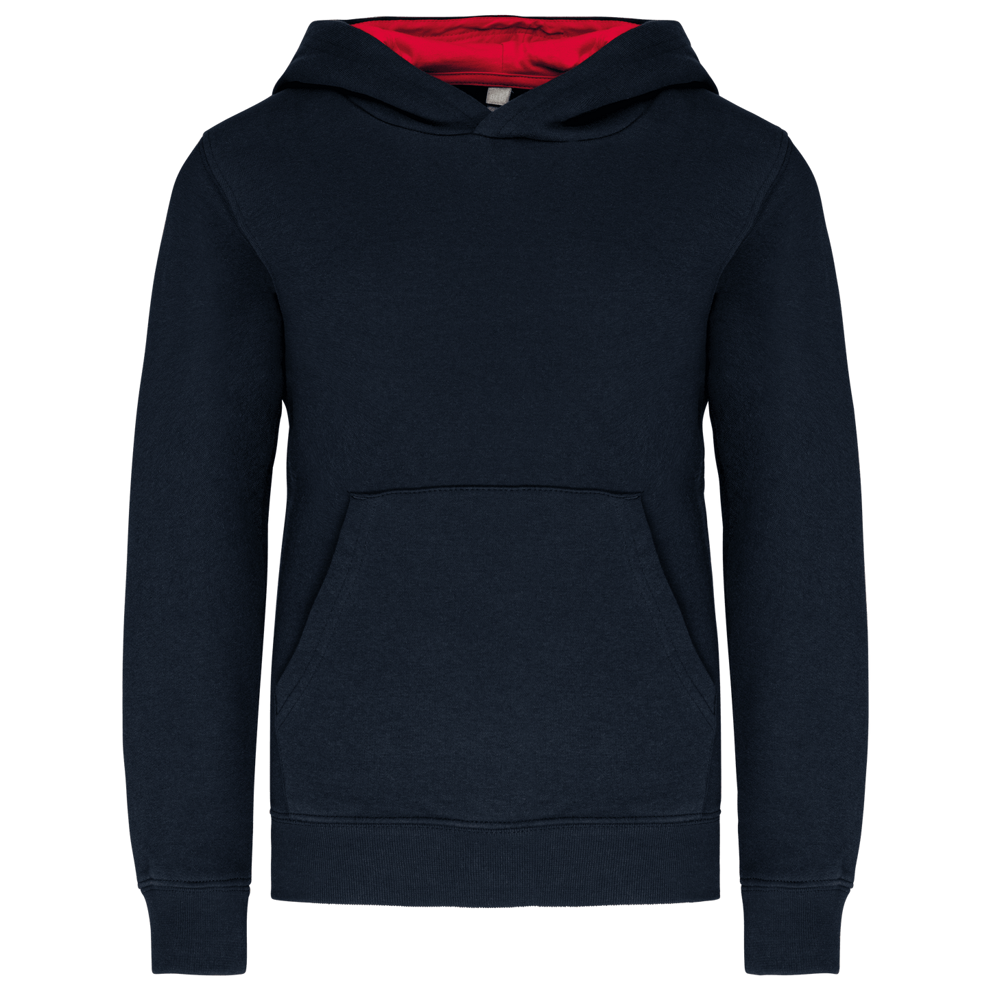 K453 - Sweat-shirt capuche contrastée enfant - Ak. Custom Clothting Solutions