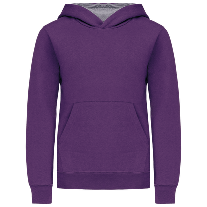 K453 - Sweat-shirt capuche contrastée enfant - Ak. Custom Clothting Solutions