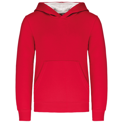 K453 - Sweat-shirt capuche contrastée enfant - Ak. Custom Clothting Solutions