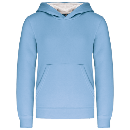 K453 - Sweat-shirt capuche contrastée enfant - Ak. Custom Clothting Solutions