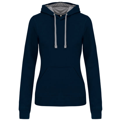 K465 - Sweat-shirt capuche contrastée femme