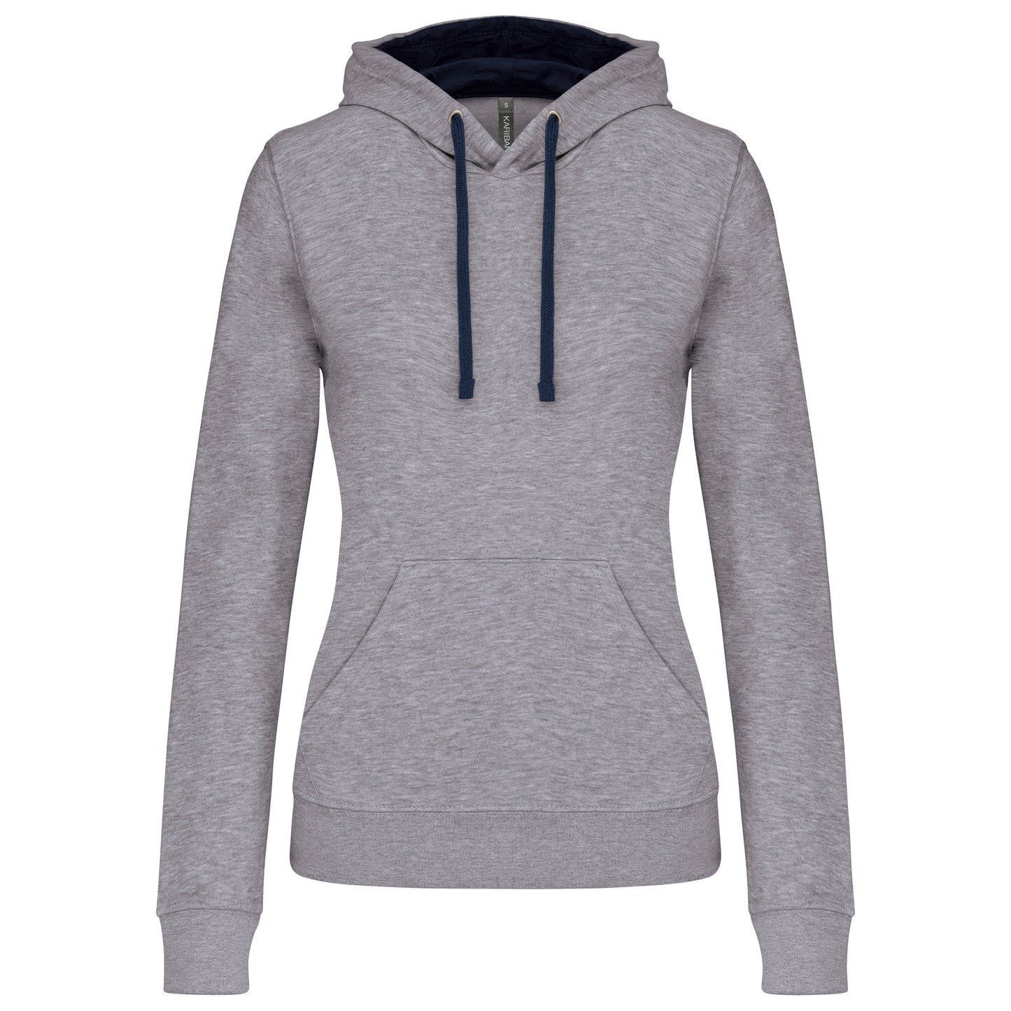 K465 - Sweat-shirt capuche contrastée femme