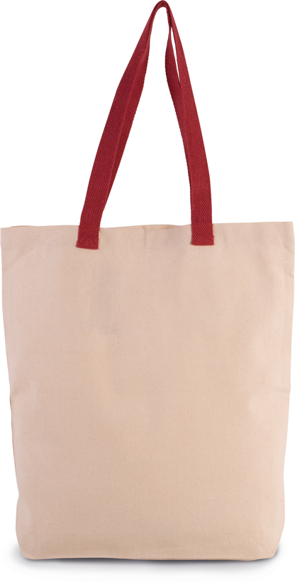 KI0278 - Sac shopping à soufflet avec poignées contrastées