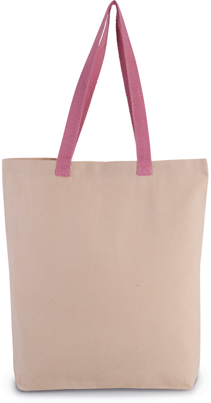 KI0278 - Sac shopping à soufflet avec poignées contrastées