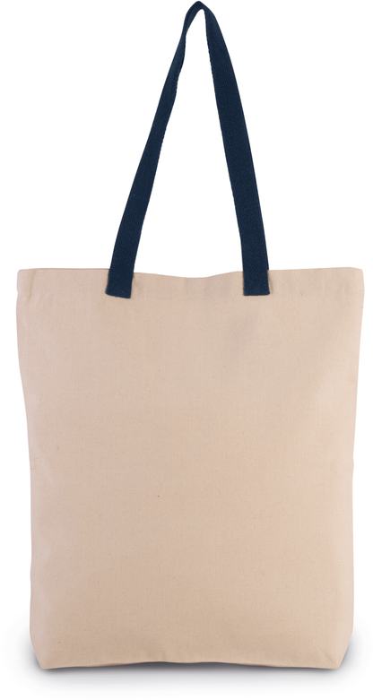KI0278 - Sac shopping à soufflet avec poignées contrastées