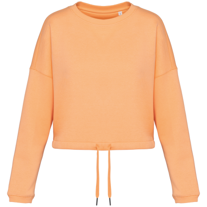 NS429 - Sweat-shirt écoresponsable à col rond oversize crop femme