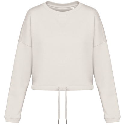 NS429 - Sweat-shirt écoresponsable à col rond oversize crop femme