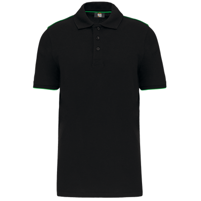 WK270 - Polo Day To Day contrasté manches courtes homme