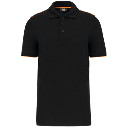 WK270 - Polo Day To Day contrasté manches courtes homme