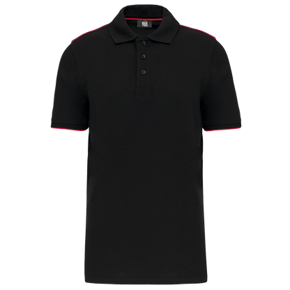WK270 - Polo Day To Day contrasté manches courtes homme