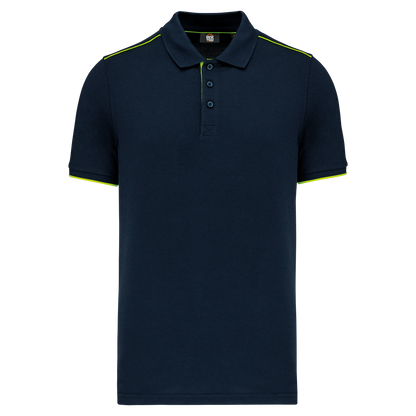WK270 - Polo Day To Day contrasté manches courtes homme