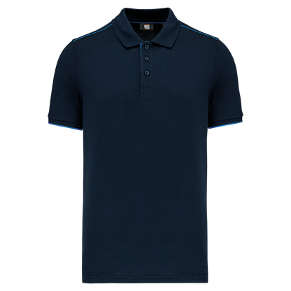 WK270 - Polo Day To Day contrasté manches courtes homme