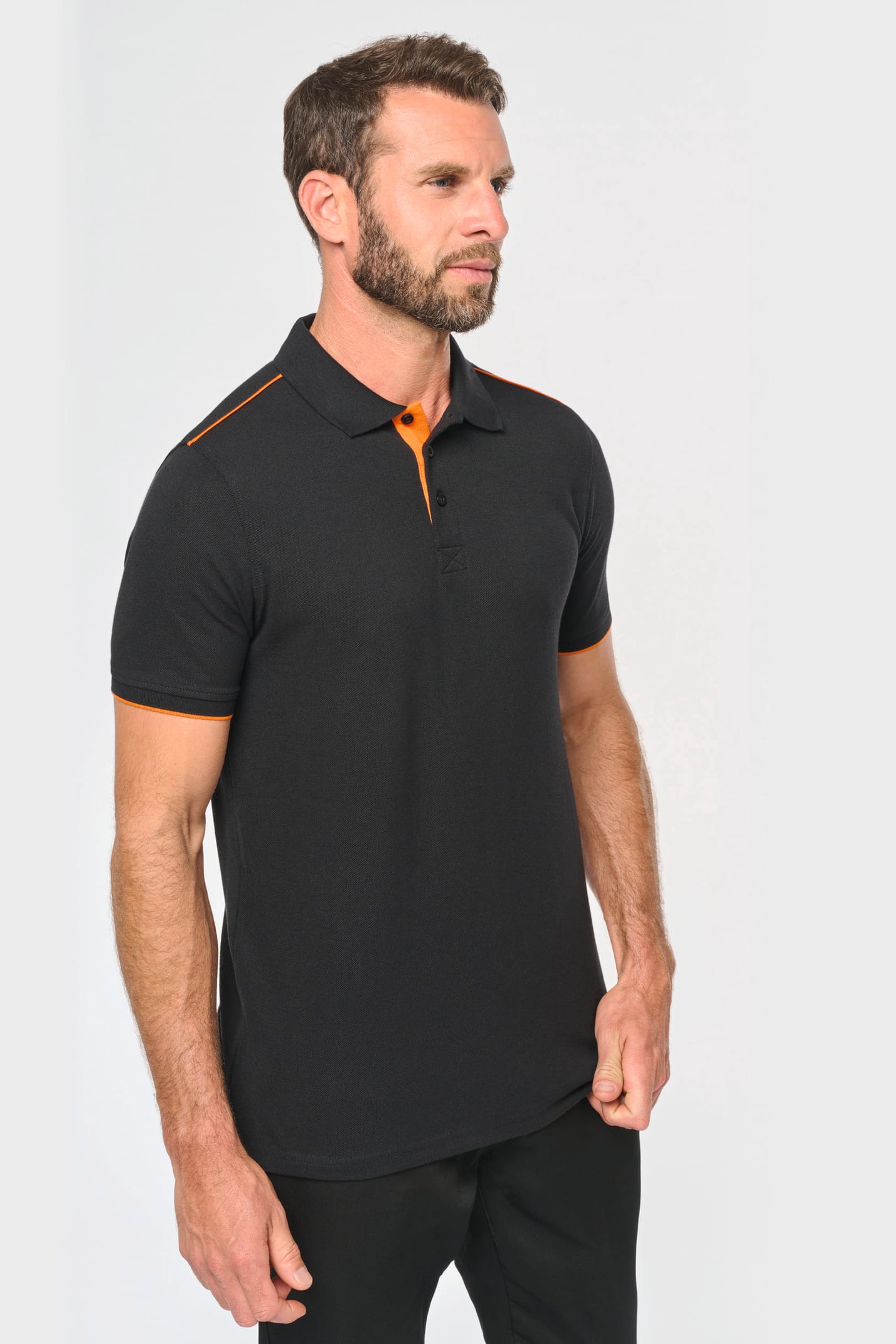 WK270 - Polo Day To Day contrasté manches courtes homme