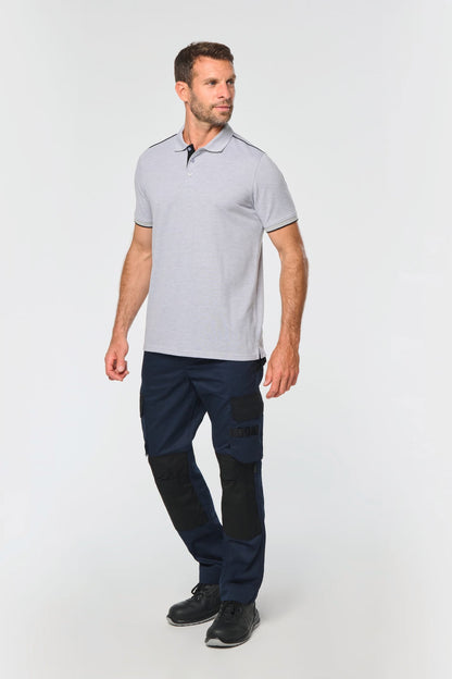 WK270 - Polo Day To Day contrasté manches courtes homme