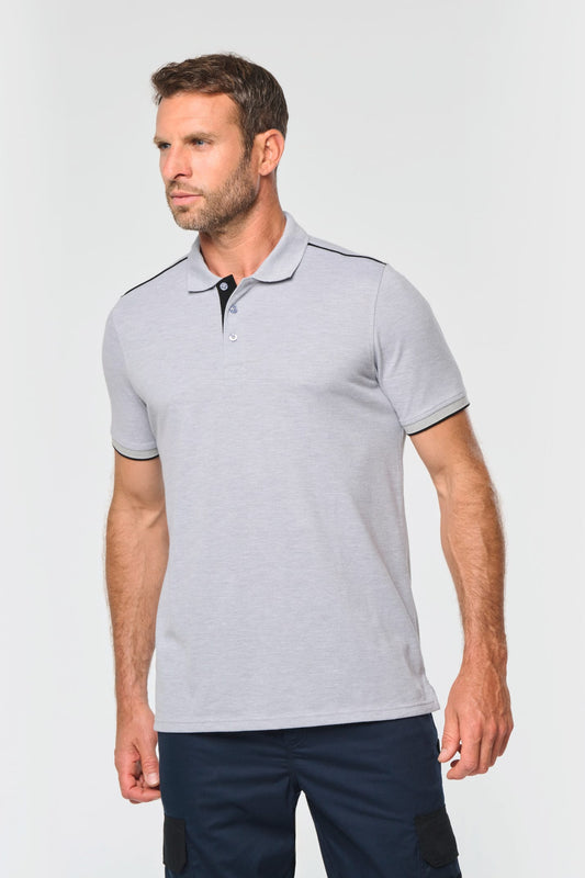 WK270 - Polo Day To Day contrasté manches courtes homme