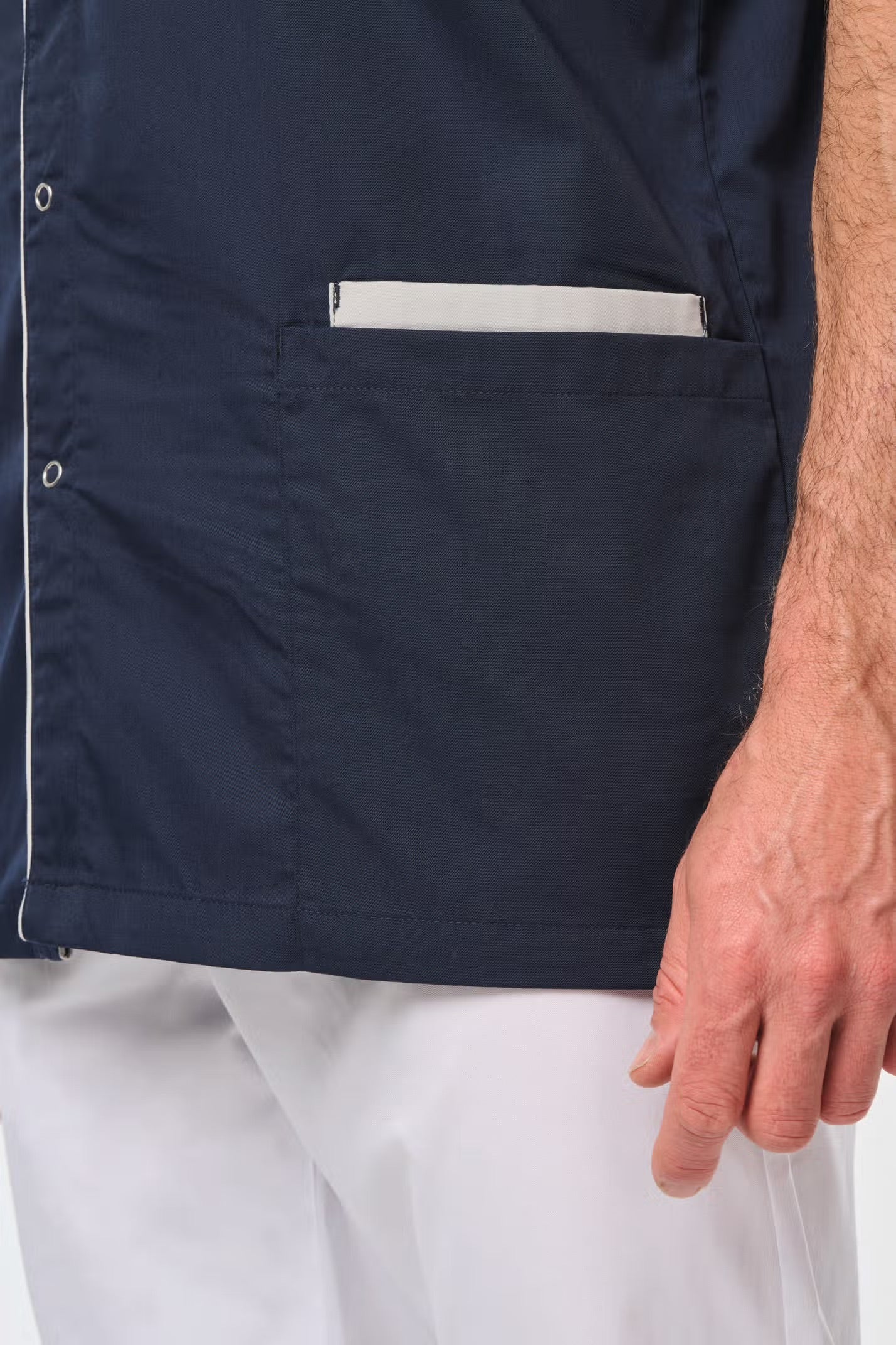 WK505 - Blouse polycoton avec boutons-pression homme