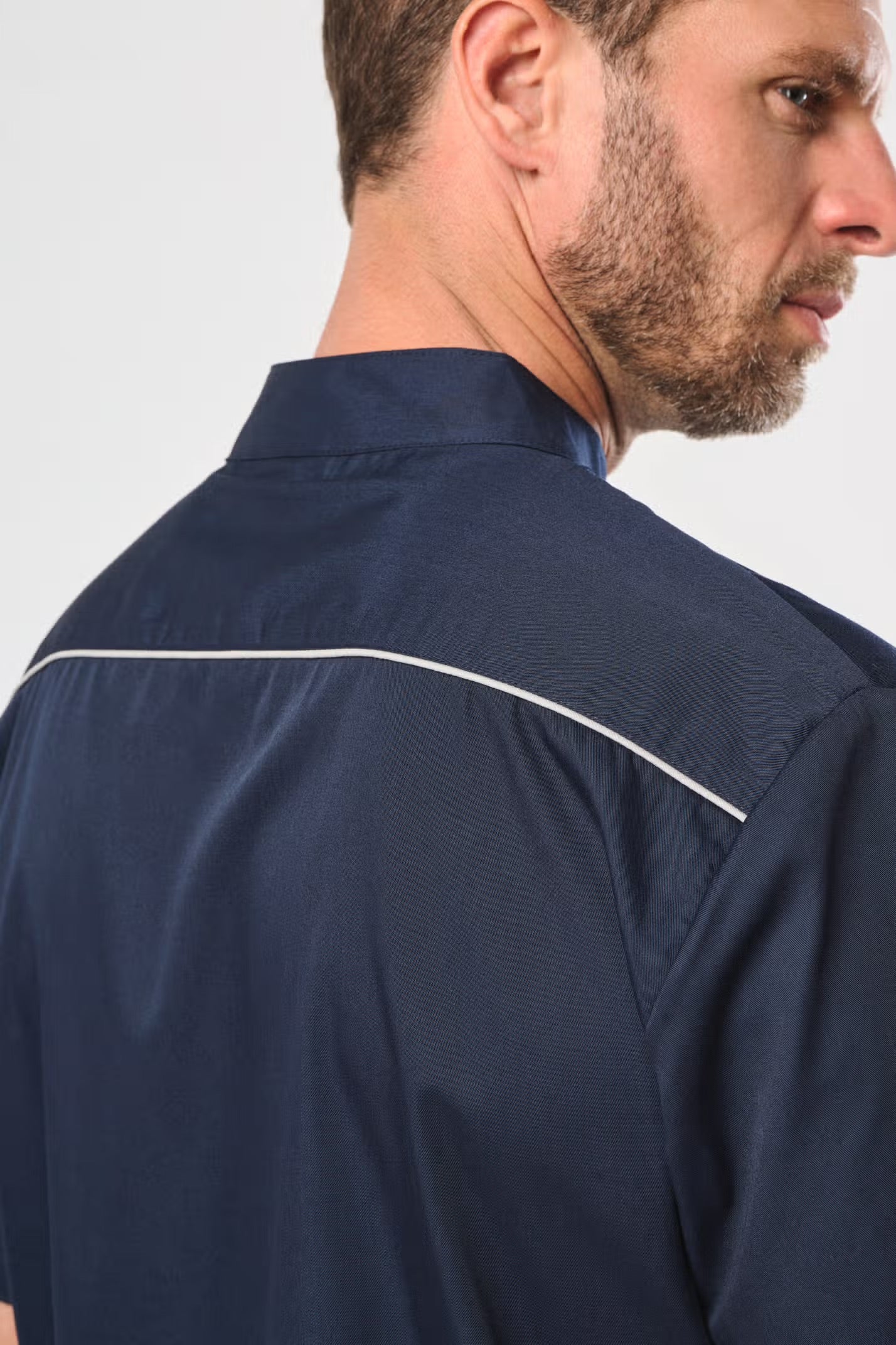 WK505 - Blouse polycoton avec boutons-pression homme