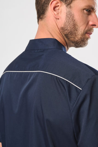WK505 - Blouse polycoton avec boutons-pression homme