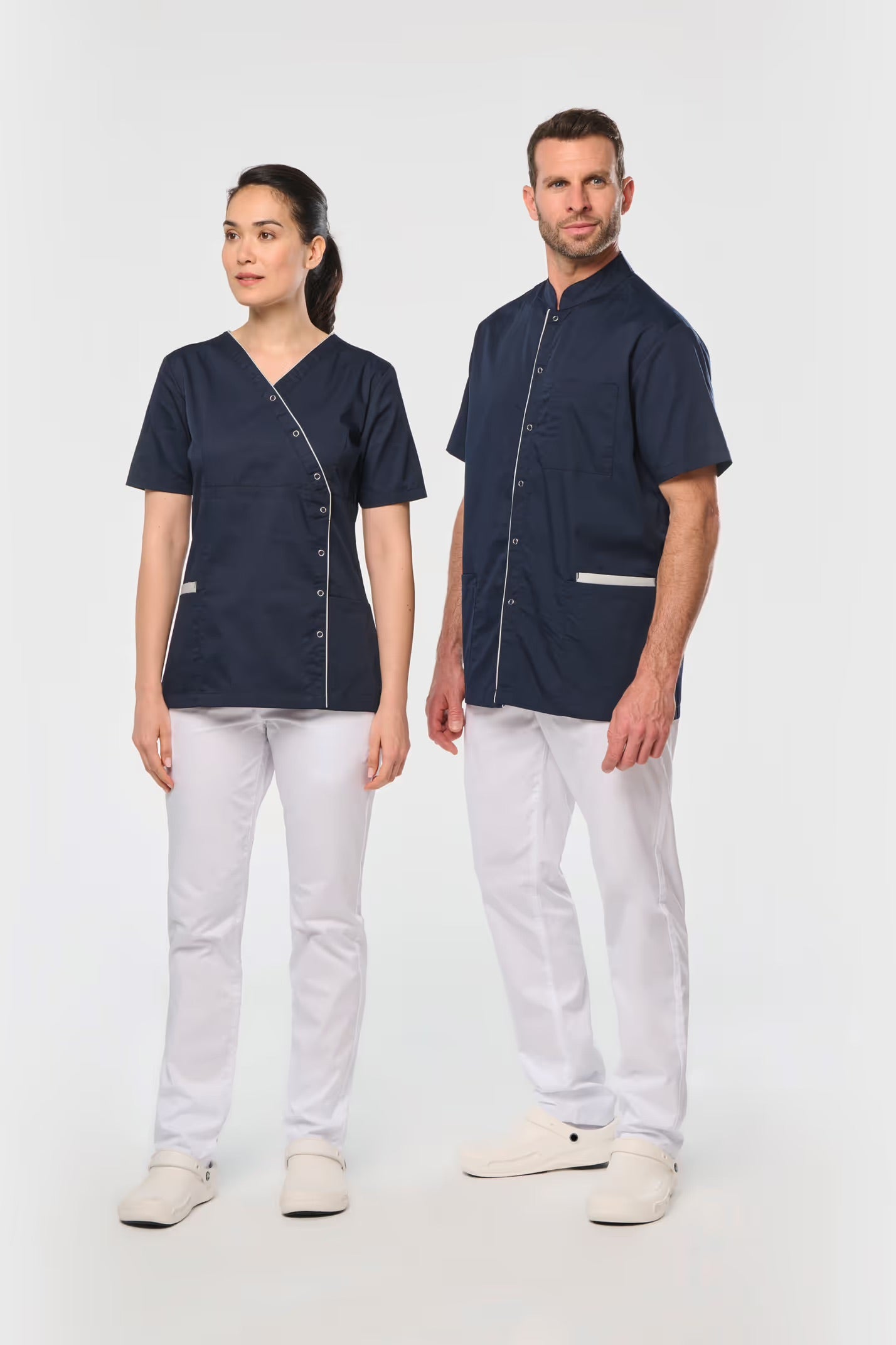 WK505 - Blouse polycoton avec boutons-pression homme