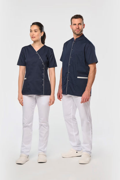WK505 - Blouse polycoton avec boutons-pression homme