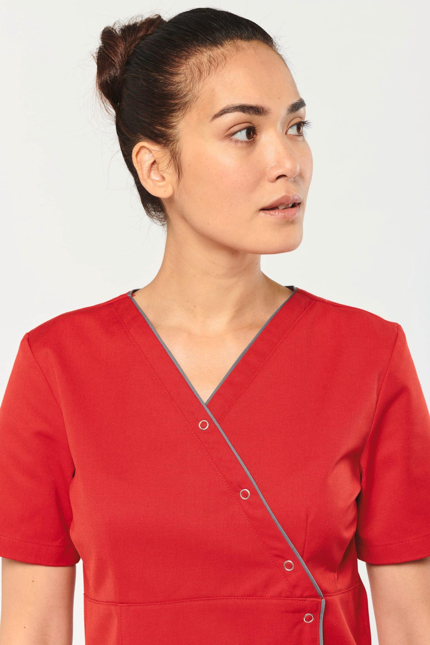 WK506 - Blouse polycoton avec boutons-pression femme - Ak. Custom Clothting Solutions