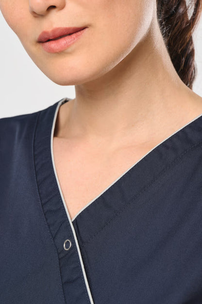 WK506 - Blouse polycoton avec boutons-pression femme
