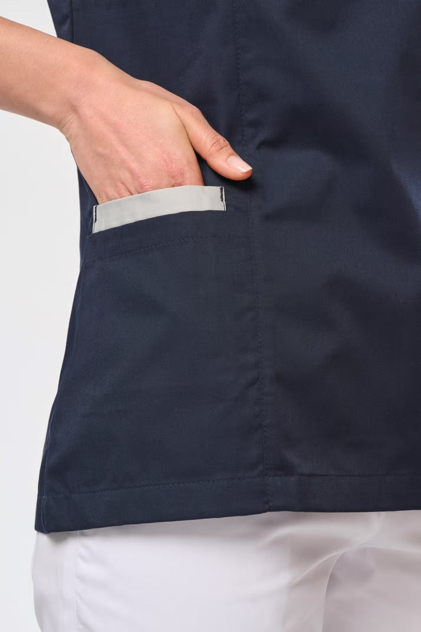 WK506 - Blouse polycoton avec boutons-pression femme