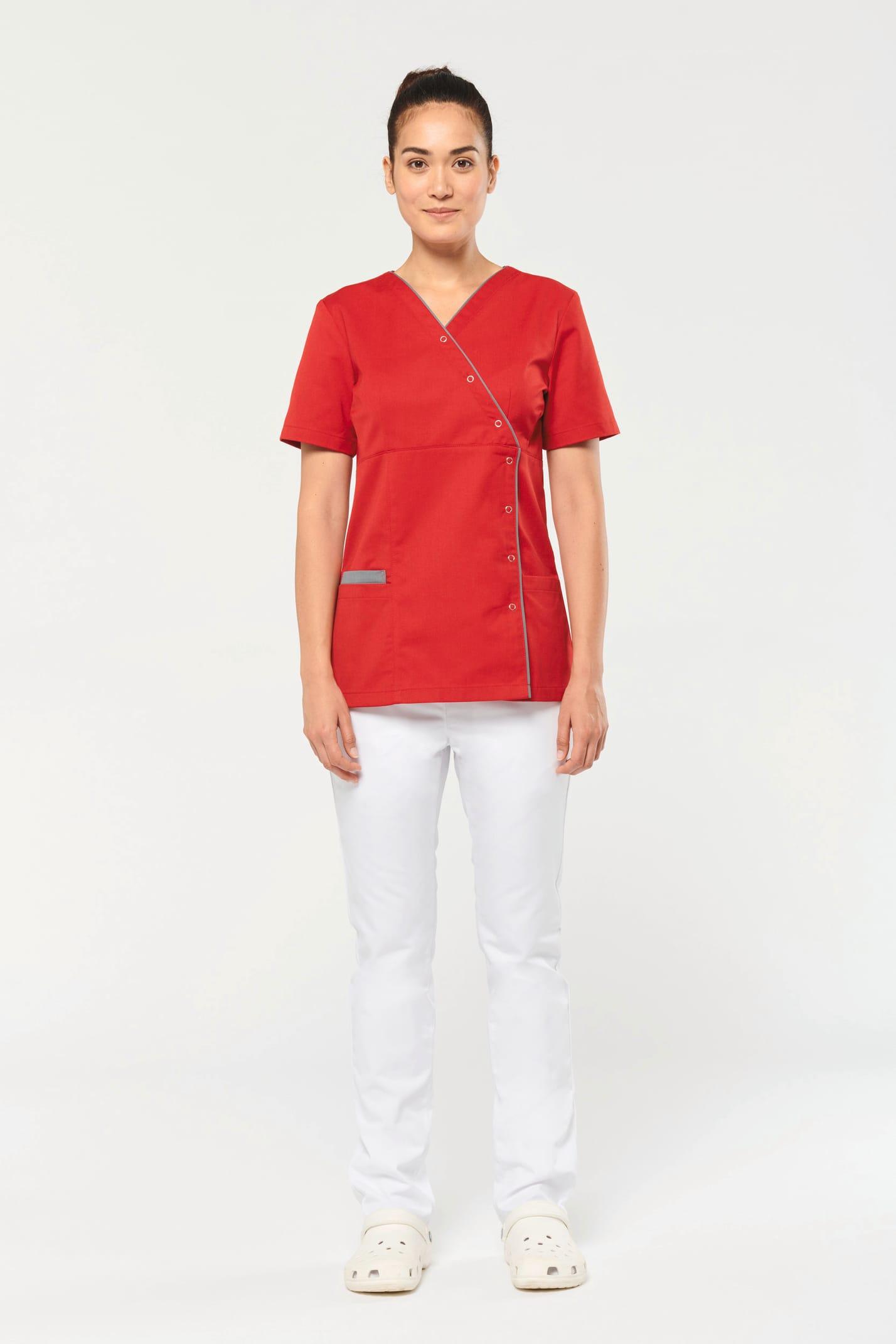 WK506 - Blouse polycoton avec boutons-pression femme - Ak. Custom Clothting Solutions