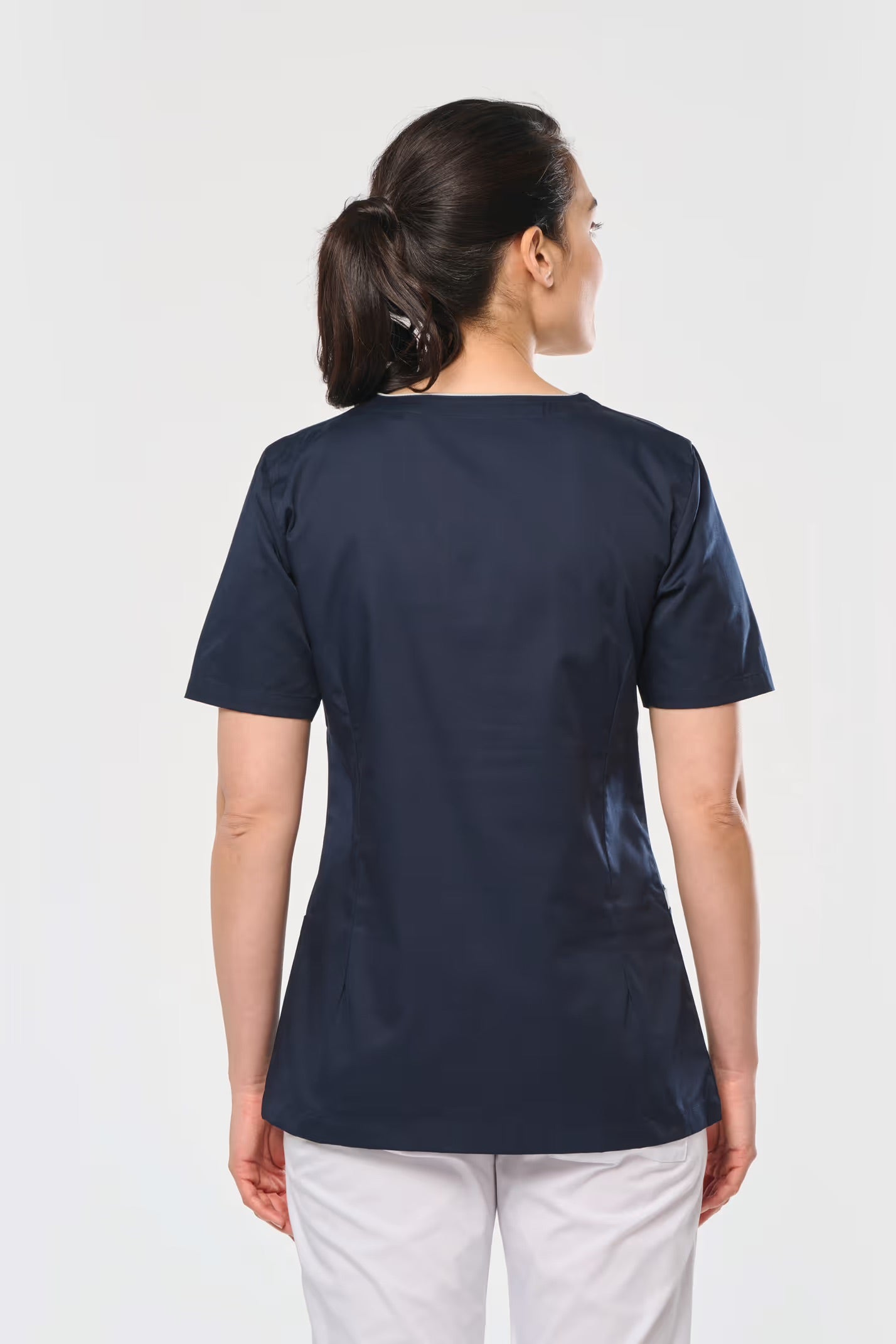WK506 - Blouse polycoton avec boutons-pression femme