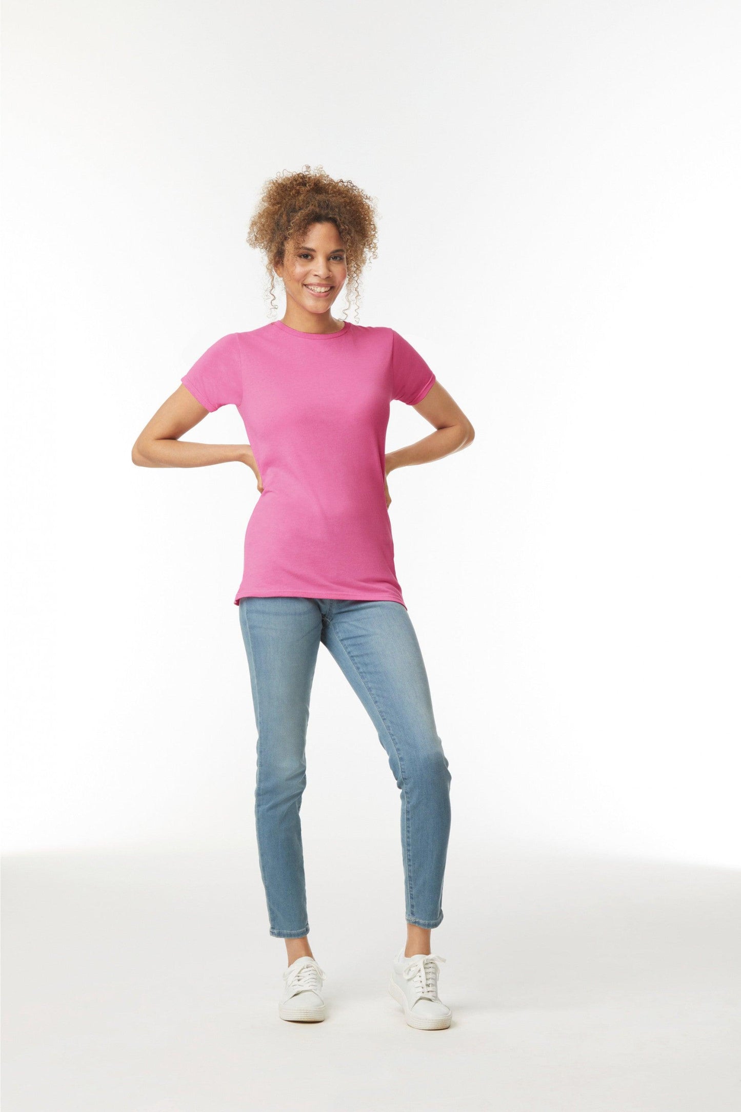 GI6400L - T-shirt femme col rond Softstyle