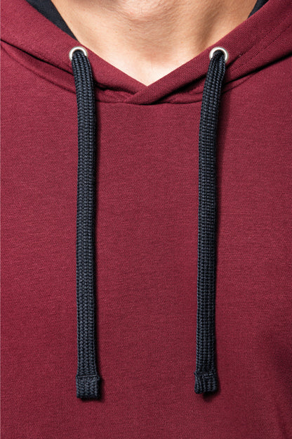 K446 - Sweat-shirt capuche contrastée homme