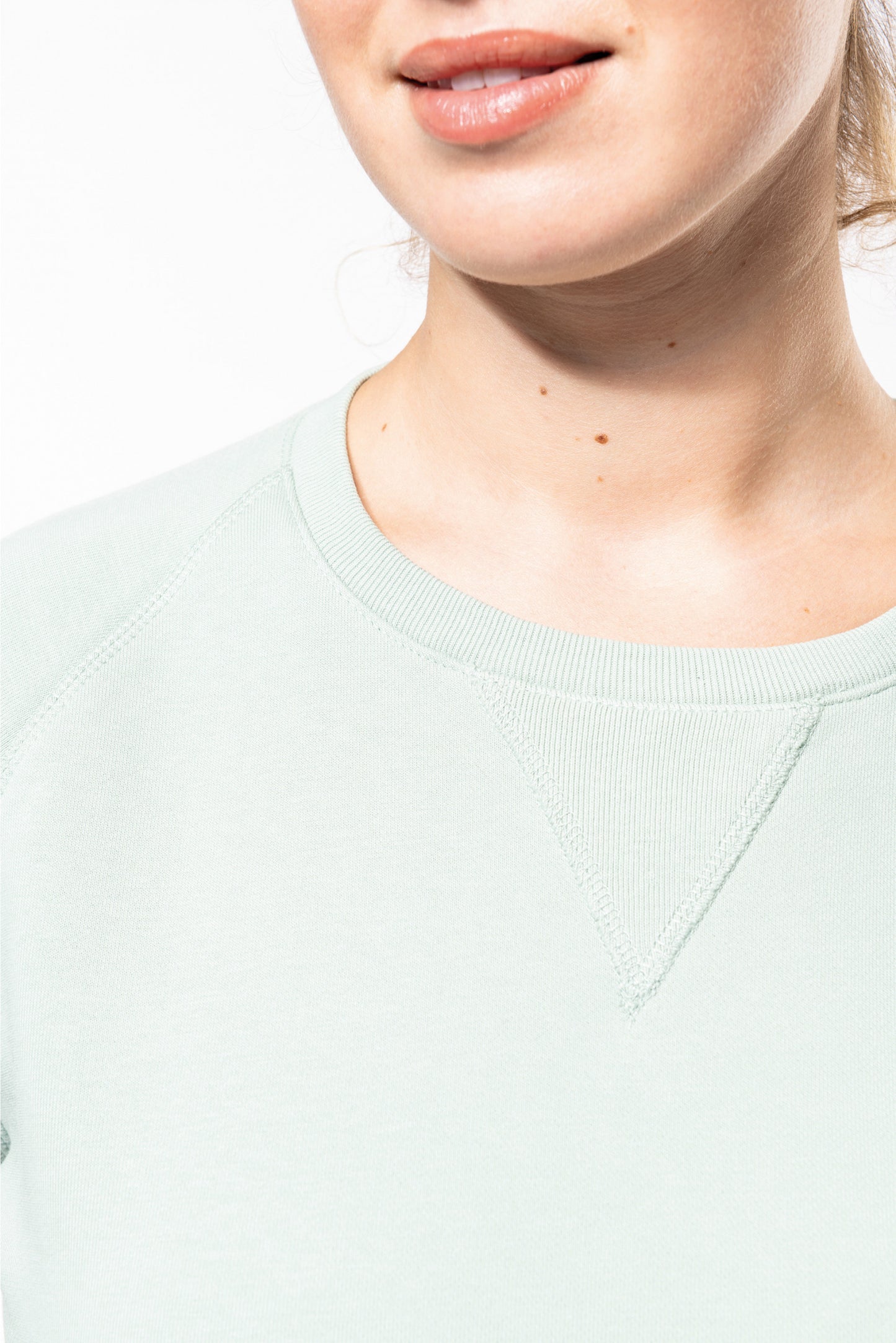 K481 - Sweat-shirt Bio col rond manches raglan femme