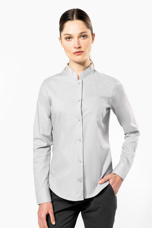K514 - Chemise col mao manches longues femme