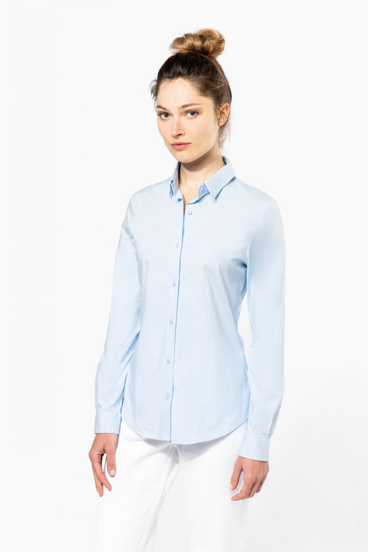 K530 - Chemise coton / élasthanne manches longues femme - Ak. Custom Clothting Solutions