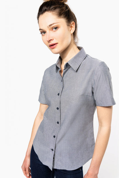 K536 - Chemise Oxford manches courtes femme - Ak. Custom Clothting Solutions