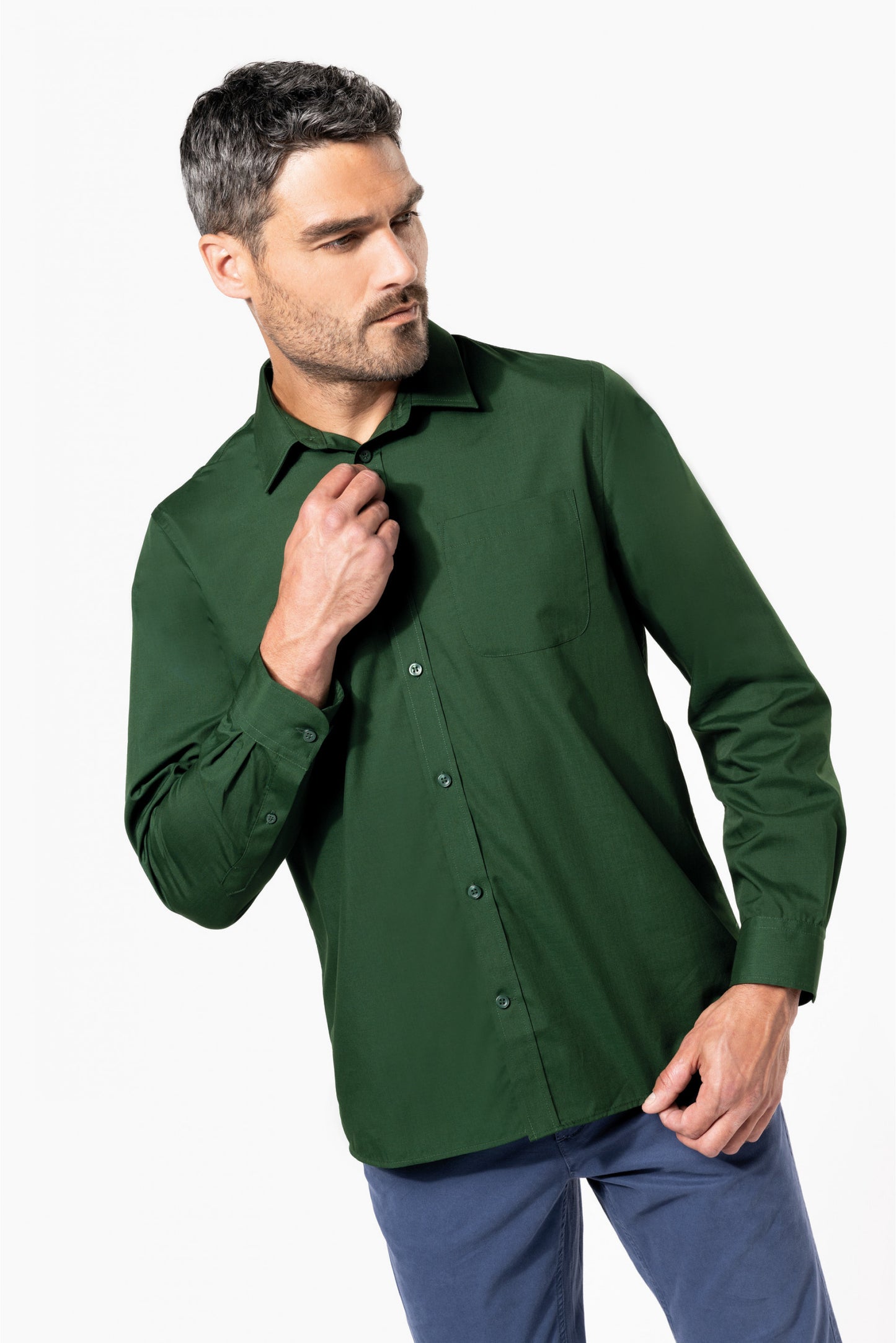 K545 - Chemise popeline polycoton entretien facile homme