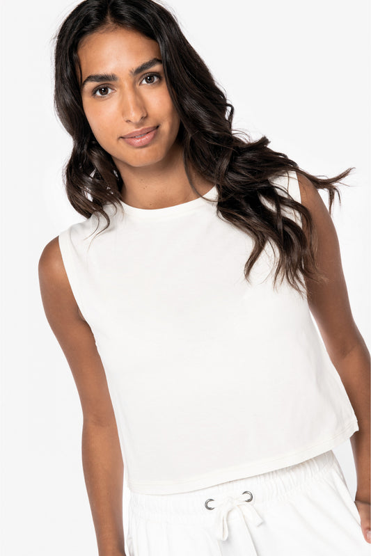 NS342 - T-shirt écoresponsable crop sans manche femme