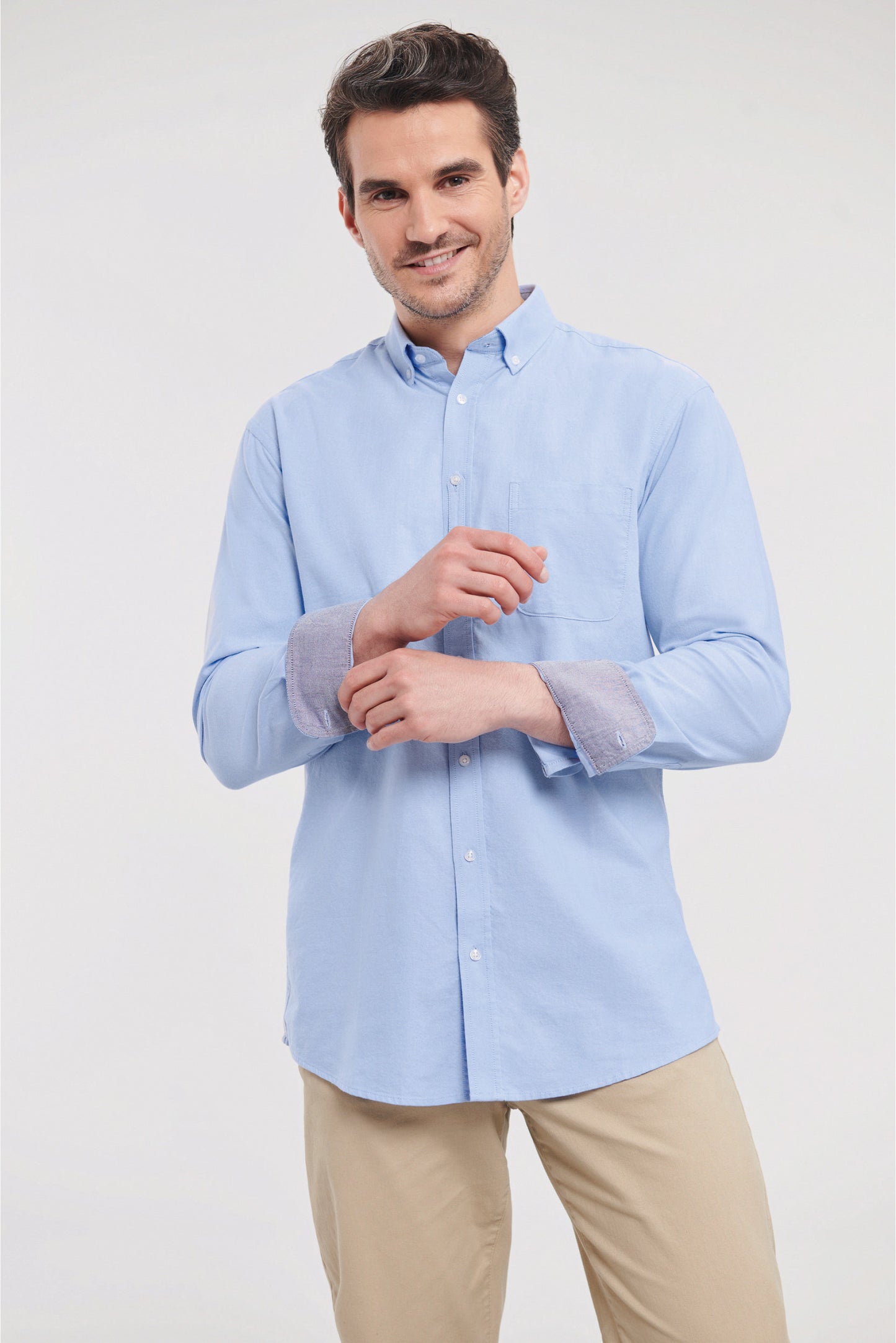 RU920M - Chemise Oxford lavée manches longues