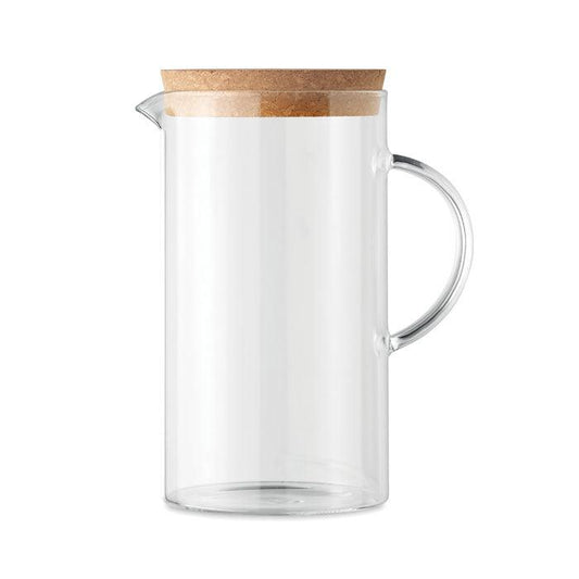 OSNA BOLD - Carafe à eau ou à jus en verre borosilicate avec couvercle en liège - Ak. Custom Clothting Solutions